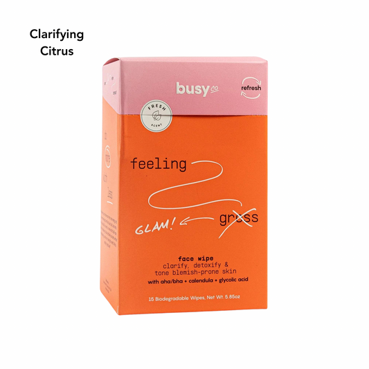 Busy Co. Facial Wipes - Clarifying Citrus, 15 ct.