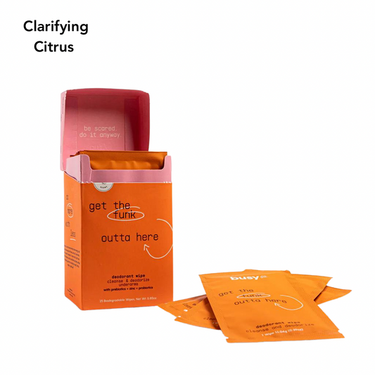 Busy Co. Deodorant Wipes - Clarifying Citrus, 15 ct.
